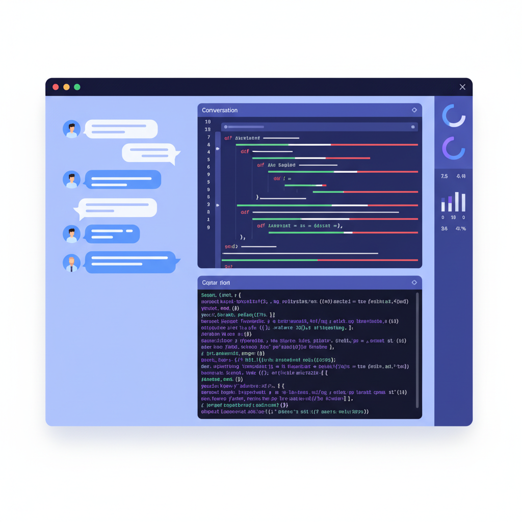 Purpose-built agent interface with conversation, diffs, and monitoring