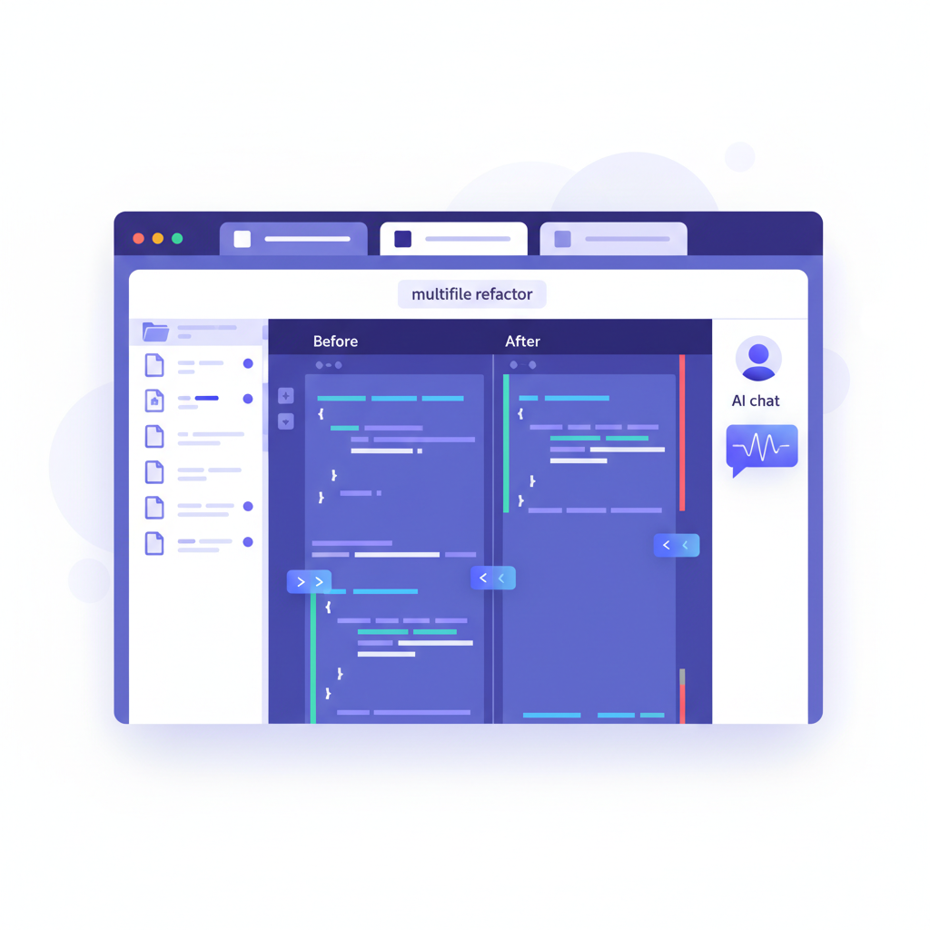 Cursor IDE with Composer agent mode executing a multi-file refactor