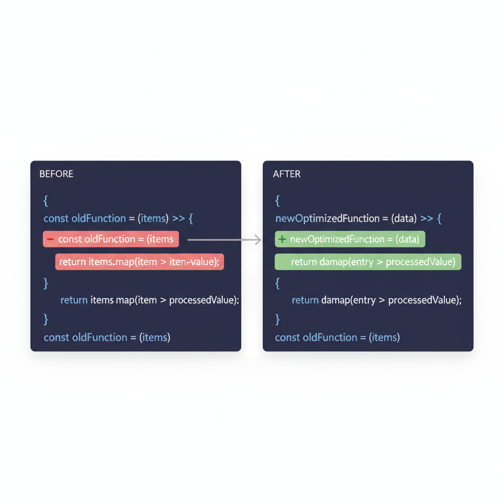 Side-by-side diff view for a single agent turn